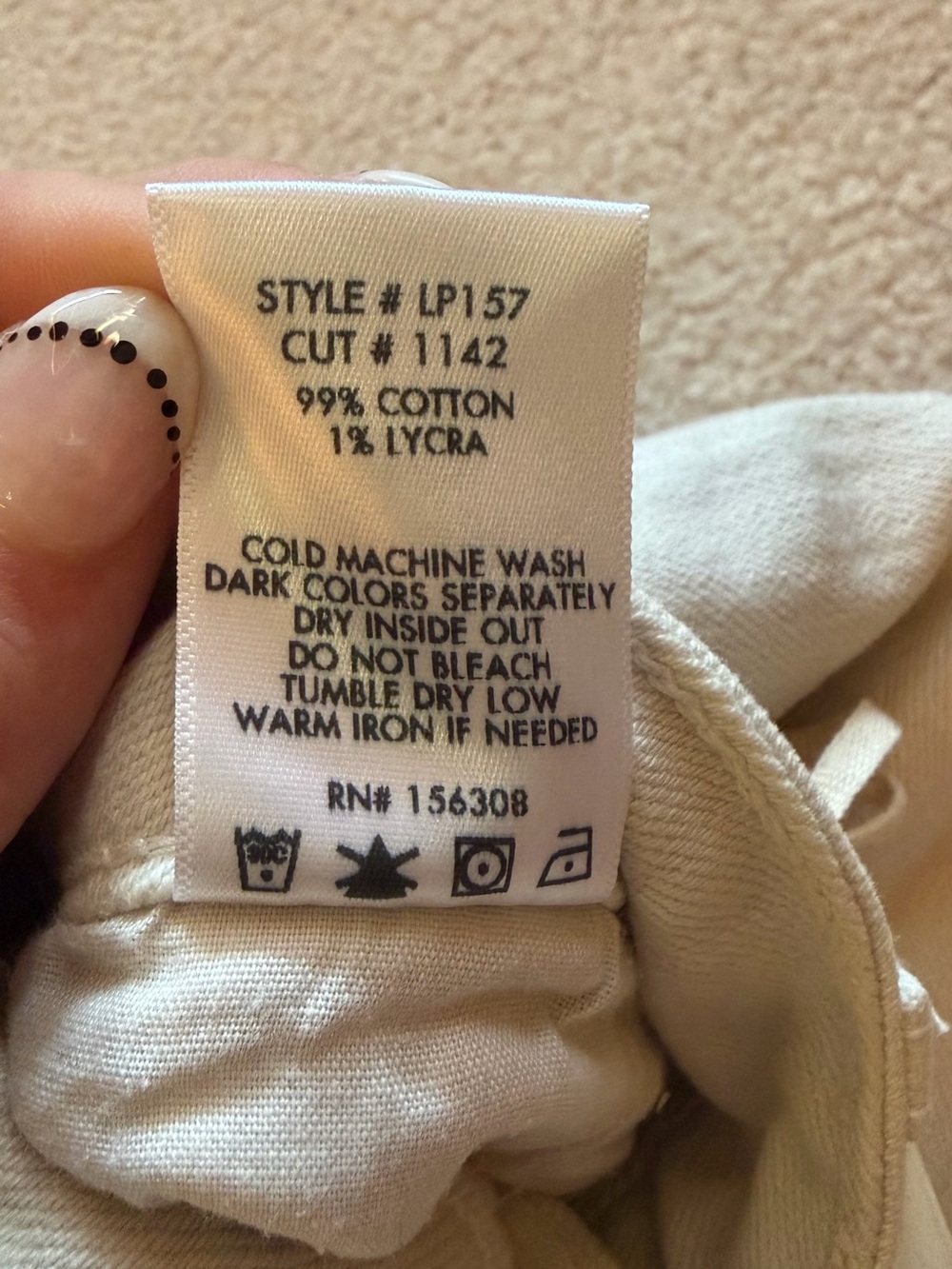 NWT L.T.J Siena Straight Leg Jeans in Ivory, Size 29 - Picture 5 of 5